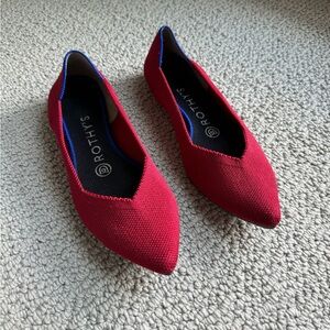 Red pointed toe Rothy’s